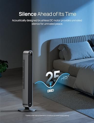 Dreo 42 Inch Pilot Max Smart Tower Fan, 25dB Quiet Cooling Fan for Bedroom, 12 Speeds Standing Fan with Remote, 7.9m/s Velocity Alexa Fan, 120° Oscillating Electric Fan, APP Control, 4 Modes,12H Timer - Image 4