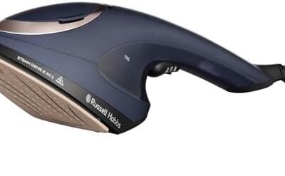 Russell Hobbs Steam Genie 2in1 Handheld Clothes Steamer with Ironing Option, No Ironing Board, Ready to Use in 1m, Power Indicator, 150ml Removable Tank, 3 Attachments, 10m Steam Time, 2000W, 28370
