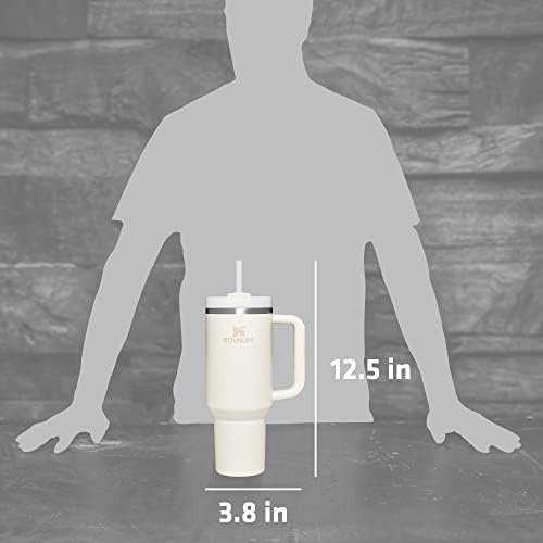 STANLEY Quencher H2.0 FlowState Stainless Steel Vacuum Insulated Tumbler with Lid and Straw for Water, Iced Tea or Coffee, Smoothie and More, Cream, 40 oz - Image 4