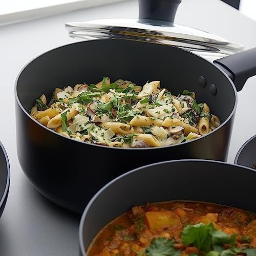 Russell Hobbs RH02841EU7 Shield 20 cm Saucepan – Non-Stick Coating 10x Tougher*, Induction Suitable Cooking Pot, Tempered Glass Lid, Pressed Aluminium Casserole, Easy to Clean, Soft-Touch Handle - Image 4