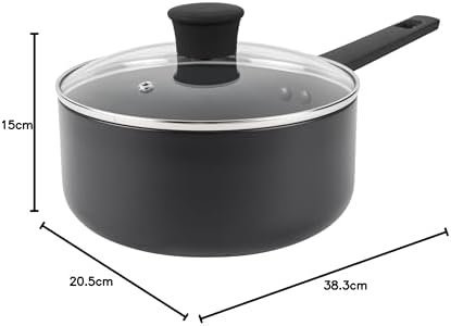 Russell Hobbs RH02841EU7 Shield 20 cm Saucepan – Non-Stick Coating 10x Tougher*, Induction Suitable Cooking Pot, Tempered Glass Lid, Pressed Aluminium Casserole, Easy to Clean, Soft-Touch Handle - Image 2