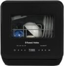 Russell Hobbs Mini Dishwasher Compact Table Top Black 2 Place Setting Dishwasher, LED Touch Control, 4 Programmes, Portable & Efficient, Baby Care, Fruit Wash & Eco Mode, No Plumbing, RH2TTDW101B [Energy Class G]