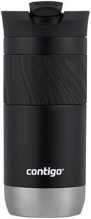 Contigo Byron 2.0 Snapseal Travel Mug,Stainless Steel Thermal Mug,Vacuum Flask,Leakproof Tumbler,Coffee to Go Mug with Bpa Free Easy-Clean Lid,Licorice,470 Ml