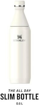 Stanley The All Day Slim Sports Water Bottle 0.6L - Cold For 6 Hours - Iced For 11 Hours - BPA-Free Recycled Stainless Steel - Leakproof - Dishwasher Safe - Cream