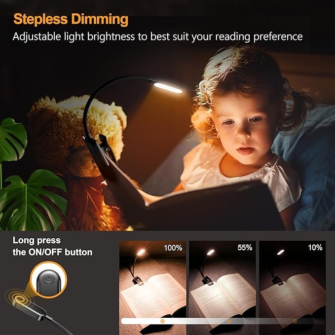 Gritin 16 LED Reading Light, Book Light 3 Eye-Protecting Modes Book Lamp - Image 3