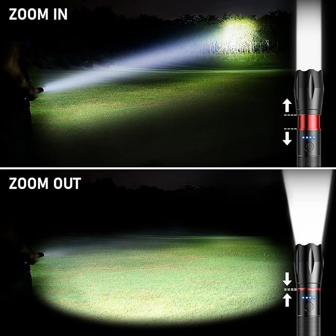 Blukar LED Torch Rechargeable, 2000L Super Bright Flashlight with 5 Modes,Adjustable Focus - Image 3