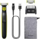 Philips OneBlade Face, Authentic Hybrid Electric Beard Trimmer & Shaver. Incl. 1x Original Blade, 1 x Extra Original Blade (8 Month Supply)